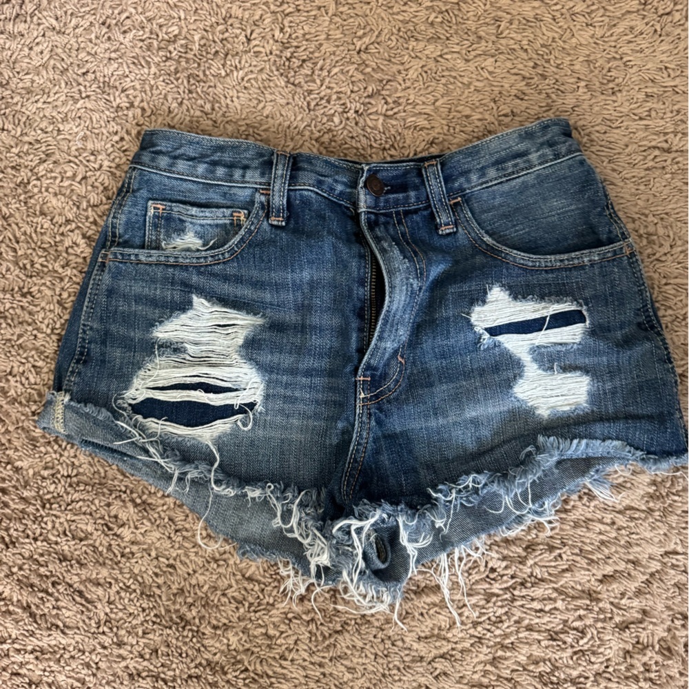 Hollister Blue Distressed Jean Shorts